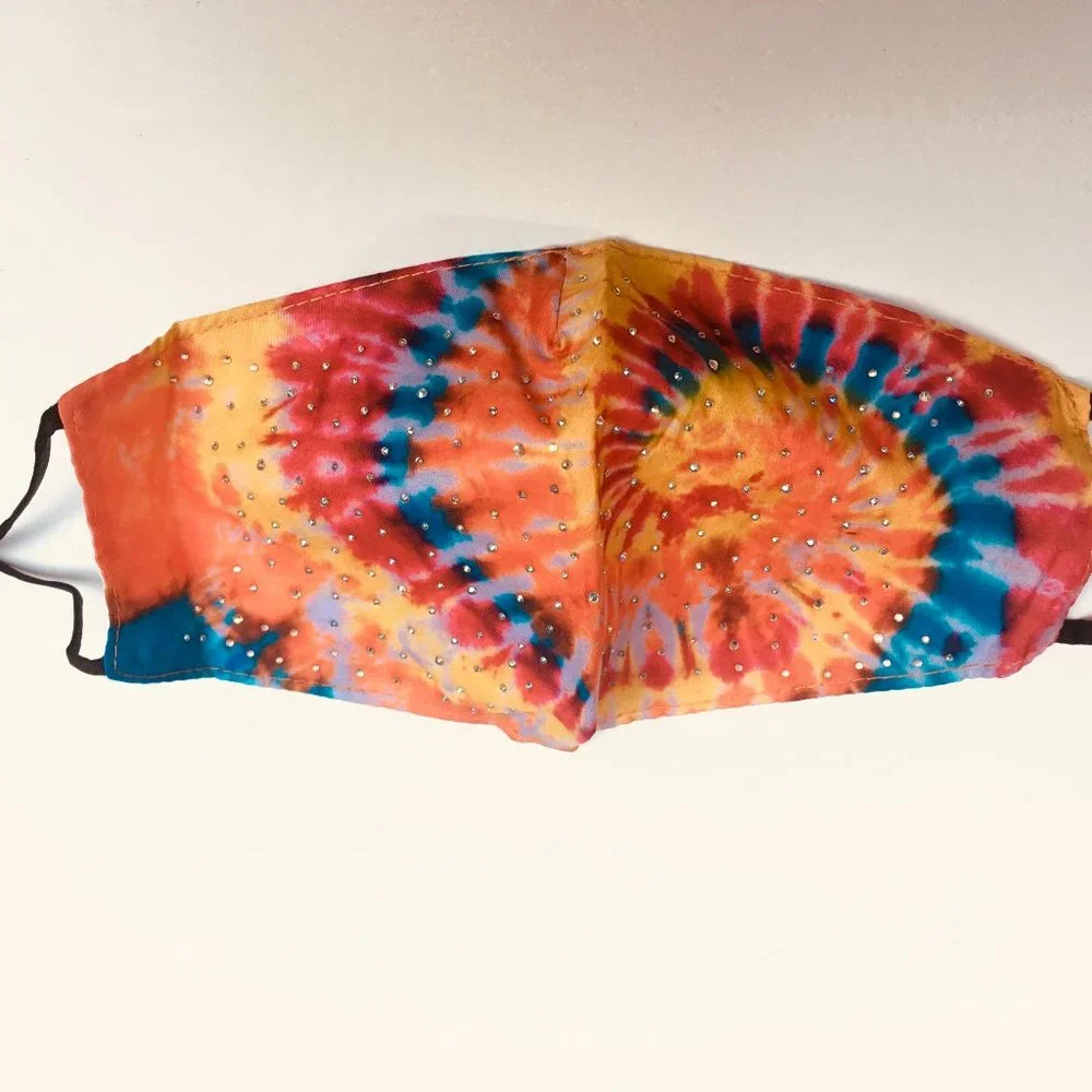 TIE DYE FACE MASK ORANGE 4 Pieces NWT